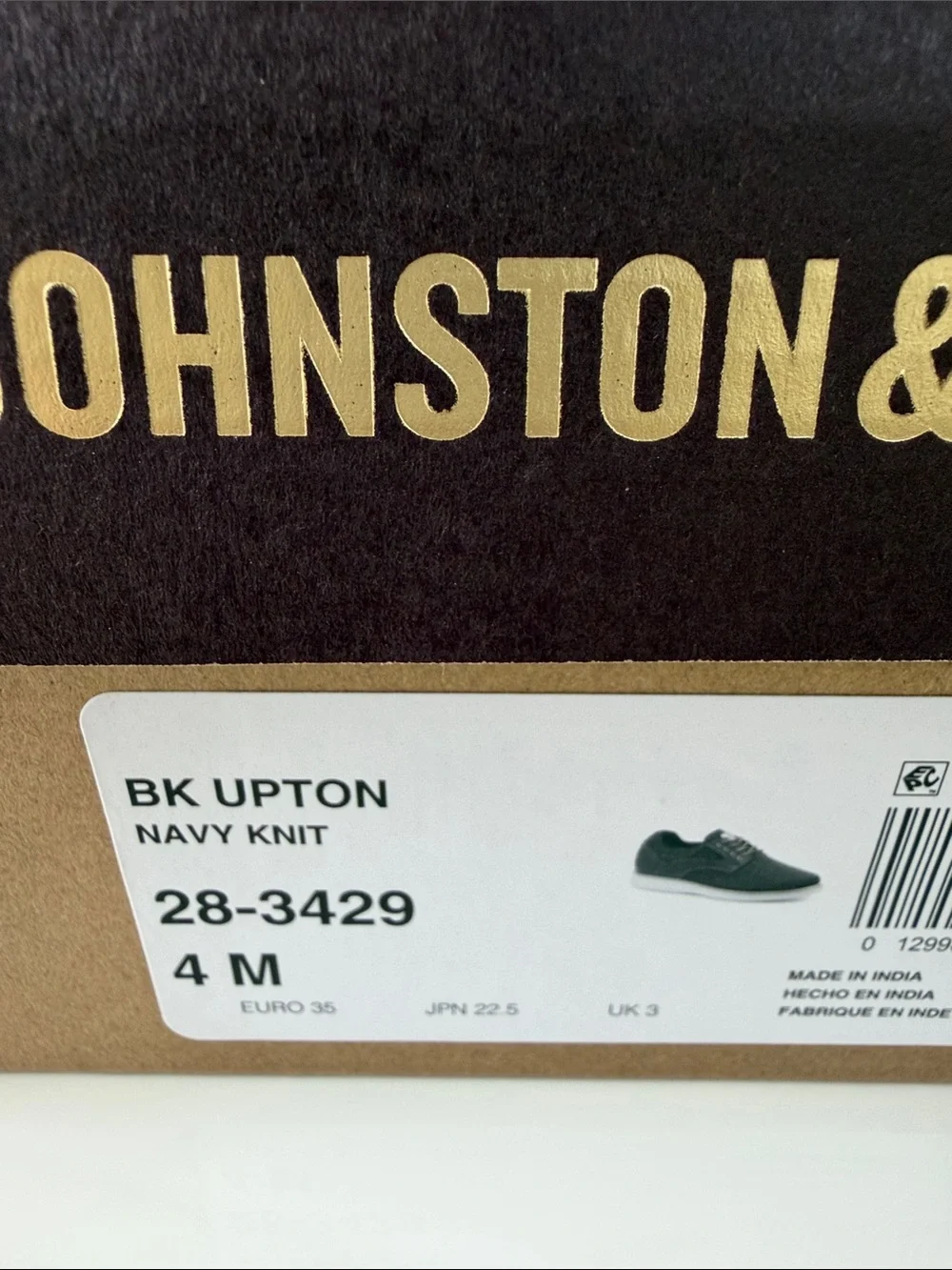 Johnston & Murphy Upton Knit Plain Toe Boys Size 4